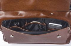 Solier Pánska kožená taška na notebook SL30, hnedý vintage