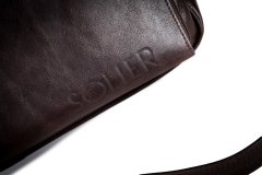 Solier Pánska kožená taška na notebook SL30, hnedá