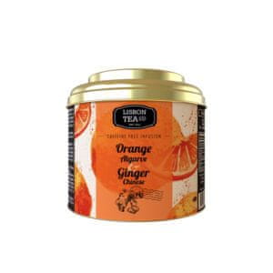 Lisbon Tea Co. Portugalský ovocný a bylinný nálev Algarve Orange so zázvorom z Číny "Infusao Sem Teina Laranja do Algavre Gengibre da China" Lisbon T