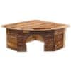 Domek SMALL ANIMALS rohový dřevěný s kůrou 30 x 30 x 16 cm 1 ks