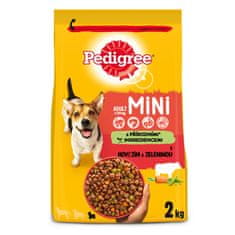 Pedigree granule hovädzie so zeleninou pre dospelých psov malých plemien 2 kg