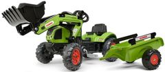 Falk Šliapací traktor 2040AM Claas Arion 410 s nakladačom a vlečkou - zelený