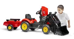 Falk Šliapací traktor 2030M Red Supercharger pedal charger s odpojiteľnou vlečkou