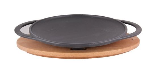 LAVA Metal Liatinová panvica "wok" 28 cm s dreveným podstavcom