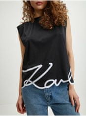 Karl Lagerfeld Čierne dámske tričko KARL LAGERFELD XS