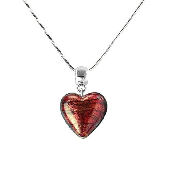 Lampglas Výrazný náhrdelník Fire Heart s 24-karátovým zlatom v perle Lampglas NLH23