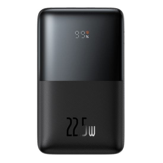 BASEUS Bipow Pro Powerbanka s digitálnym displejom 20000mAh 22.5W čierna + USB kábel USB-A/USB-C 30 cm PPBD040301, čierna
