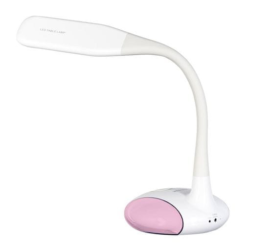 shumee Moderní vícebarevná stolní lampa RGB LED Activejet VENUS RGB bílá s funkcí nočního osvětlení