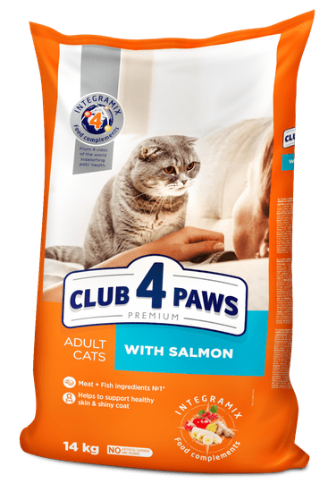 Club4Paws Premium s lososem pre dospelé mačky 14kg