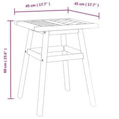 Vidaxl Príručný stolík 45x45x60 cm akáciový masív