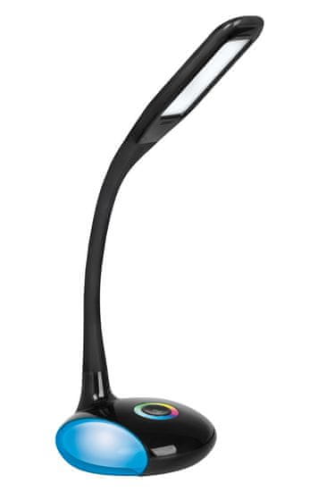 shumee Moderní vícebarevná stolní lampa RGB LED Activejet VENUS RGB černá s funkcí nočního osvětlení