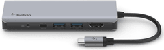 Belkin 7-in-1 Multiport USB-C Adaptér, šedý, AVC009btSGY