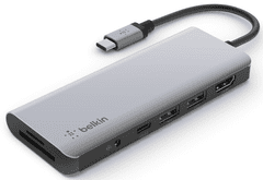 Belkin 7-in-1 Multiport USB-C Adaptér, šedý, AVC009btSGY