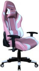 Mercury Herná stolička MRacer koženka, bielo-ružová