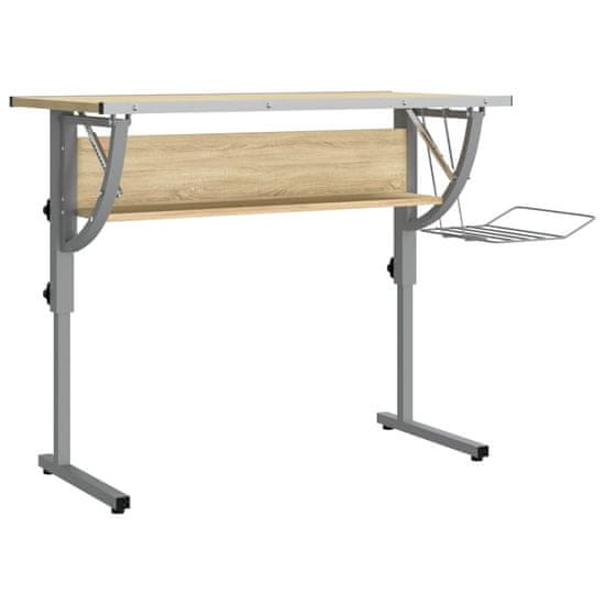 Vidaxl vidaX Písací stôl a 110x53x(58-87)cm spracované drevo oceľ