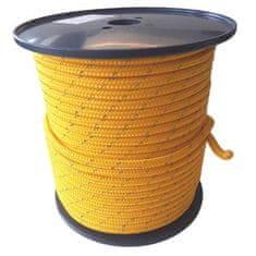 Enpro Šnúra pletená s jadrom PPV 6 mm, 16 pramenná s reflexnou páskou, 100 m, žltá