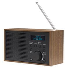 Denver DAB-46WHITE Obľúbené rádio s DAB+ a FM tunermi sú funkčné budíka v štýlovom drevenom tele.