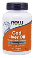 NOW Foods Cod Liver Oil (olej z tresčej pečene), 1000 mg, 90 softgel kapsúl