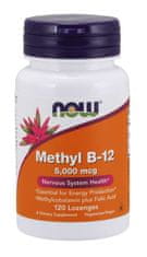 NOW Foods Metyl B12 with Folic Acid (Vitamín + Kyselina Listová v aktívnych formách), 5000 mcg, 120 pastiliek