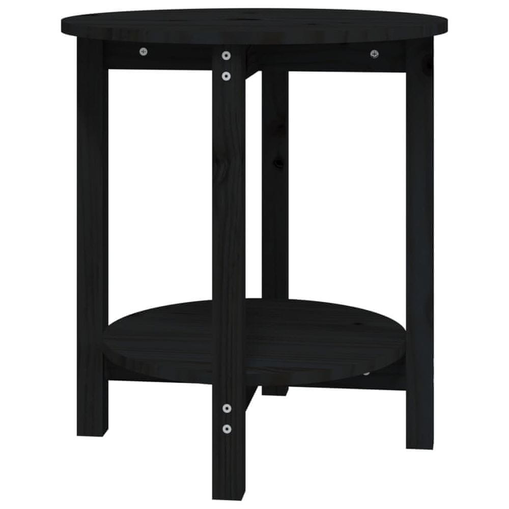 Vidaxl Konferenčný stolík čierny Ø 55x60 cm borovicový masív
