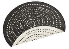 NORTHRUGS Kusový koberec Twin-Wendeteppiche 103109 schwarz creme – na von aj na doma 140x140 (priemer) kruh