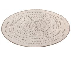 NORTHRUGS Kusový koberec Twin-Wendeteppiche 105414 Linen kruh – na von aj na doma 140x140 (priemer) kruh