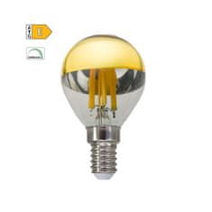Diolamp LED Filament zrkadlová žiarovka 5W/230V/E14/2700K/620Lm/180°/DIM, zlatý vrchlík