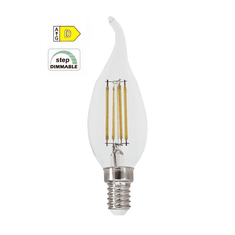Diolamp LED Filament žiarovka číra Candle Flame C35 4W/230V/E14/2700K/570Lm/360°/Step Dim
