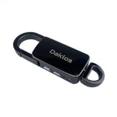 Daklos Odolný diktafón a MP3 prehrávač SPYKEY 32 GB kovový s karabínou - čierny