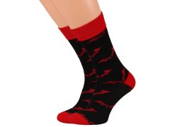 Batman BATMAN Čierno-červené pánske dlhé ponožky - 5 párov, OEKO-TEX 40-42 EU