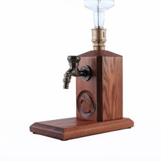 WoodStand Dreveno-mosadzná pípa na alkohol - Jaseň OROL - odtieň orech - 3D gravírovanie