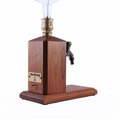 WoodStand Dreveno-mosadzná pípa na alkohol - Jaseň OROL - odtieň orech - 3D gravírovanie