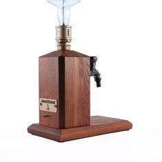 WoodStand Dreveno-mosadzná pípa na alkohol - Jaseň JELEŇ - odtieň orech - 3D gravírovanie