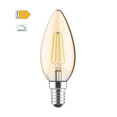 Diolamp LED Filament Candle žiarovka Amber C35 5W/230V/E14/2700K/620Lm/360°/Dim
