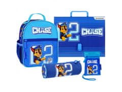 Paw Patrol Paw Patrol Chase Modrý set ruksaku do škôlky, rúrkový peračník, aktovka + vrecúško ZDARMA Univerzálny
