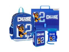 Paw Patrol Paw Patrol Chase Predškolská súprava blue na chlapčenský batoh, trojkomorový peračník, aktovka + vrecúško ZDARMA Univerzálny