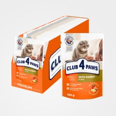 Club4Paws Premium Kapsička pre mačky s králikom v želé (24x100g) 2.4kg