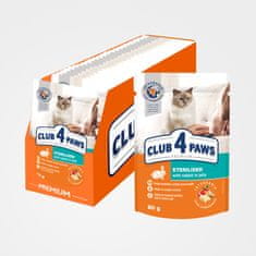 Club4Paws Premium Kapsičky pre sterilizované mačky s kralikom 24x80g (1.92kg)