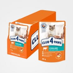 Club4Paws Premium Kapsička pre sterilizované mačky s hovadzim mäsom 24x80g (1.92kg)