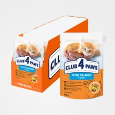 Club4Paws Premium Kapsičky pre mačiatka s lososem v omáčke 24x80g (1.92kg)