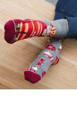 STEVEN Asymetrické detské ponožky - Požiarnik GREY (sivá) EU 26-28