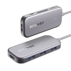Blitzwolf Adaptér 7w1 Blitzwolf BW-TH5 Hub USB-C do 3xUSB 3.0, HDMI, USB-C PD, SD, microSD