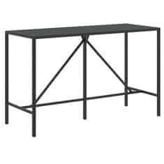 Petromila vidaXL Barový stôl so sklenenou doskou čierny 180x70x110cm polyratan