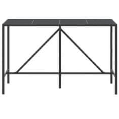Petromila vidaXL Barový stôl so sklenenou doskou čierny 180x70x110cm polyratan