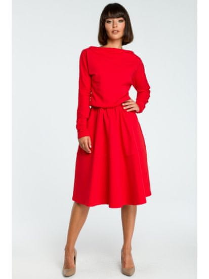 BeWear Dámske midi šaty Youdon B087 červená