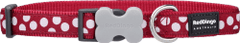 RED DINGO Nylonový obojok červený s bielymi bodkami XS červená