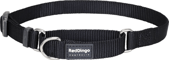 RED DINGO Nastaviteľný polosťahovací nylonový obojok čierný