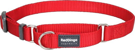 RED DINGO Nastaviteľný polosťahovací nylonový obojok červený