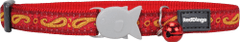 RED DINGO Nylonový obojok pre mačku PAISLEY červený
