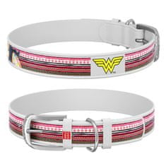 WAUDOG Kožený obojok Wonderwoman DC COMICS biely 18-24 cm, širka: 9 mm biela